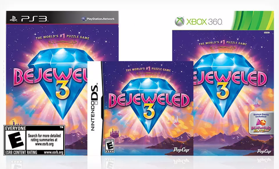 $2.99 for PopCap Games’ Bejeweled 3 on Nintendo DS, PlayStation 3, or Xbox 360 ($19.99 List Price). Free Returns. - Primary Image