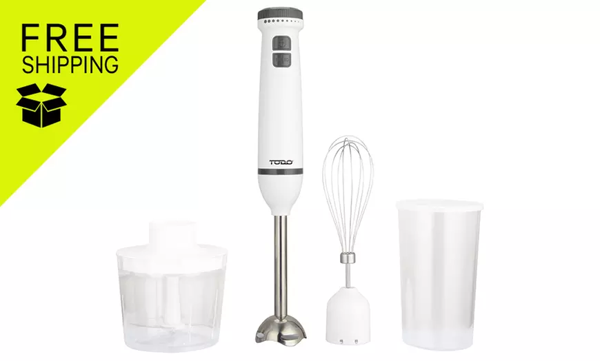 Image 1: TODO Stick Mixer Set Food Chopper Electric Blender Whisk Beaker
