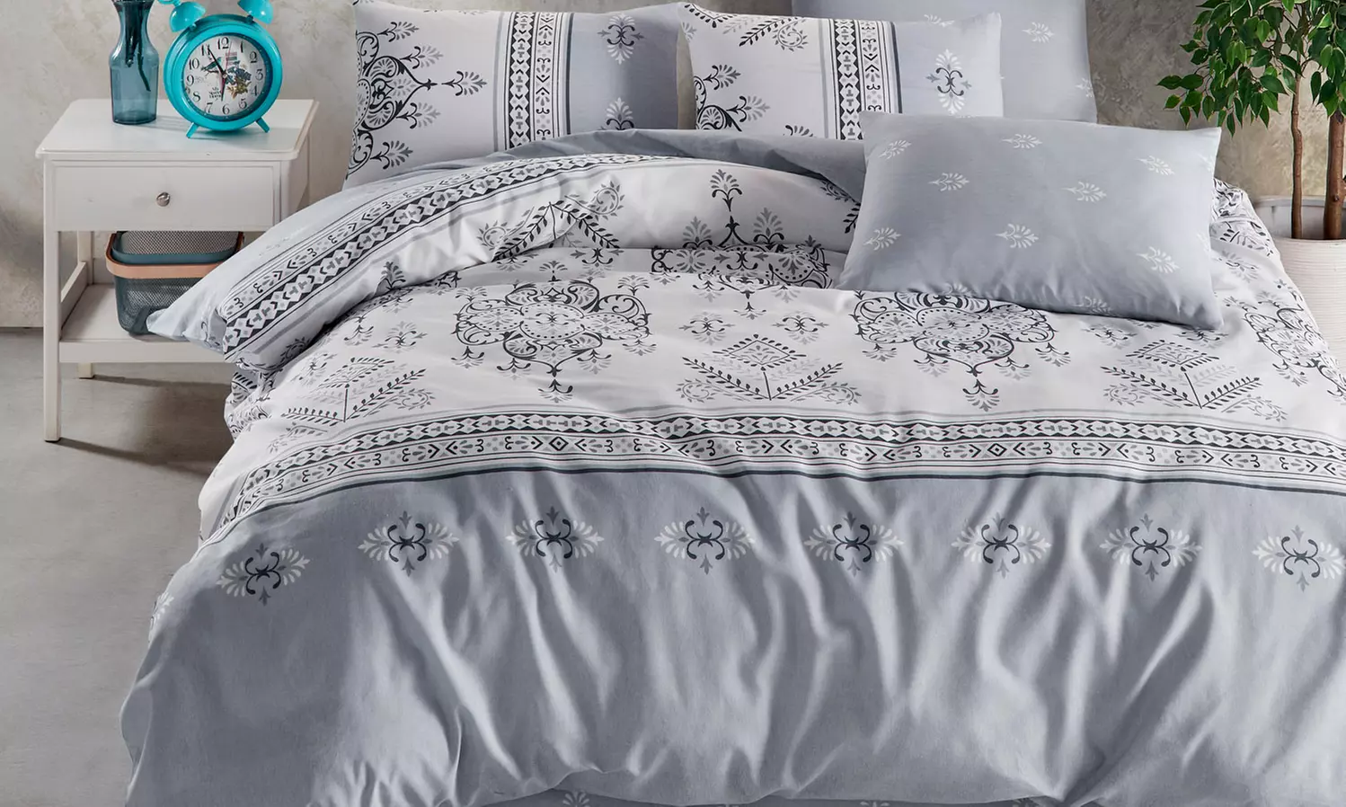 Ensemble housse de couette avec 2 taies d'oreiller