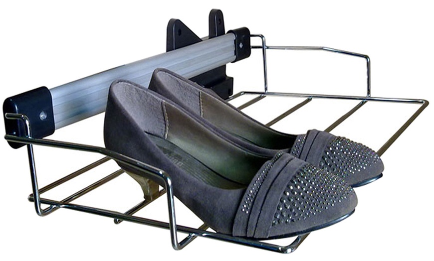 Image 1: Sliding Shoe Storage Rack