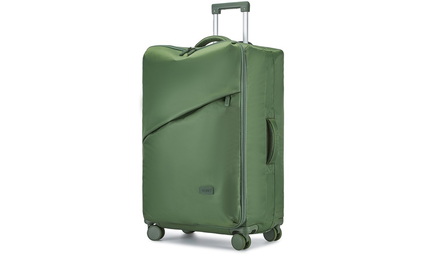 Image 15: KONO Lightweight Soft Shell Suitcase Set TSA Lock Wet/Dey Compartment