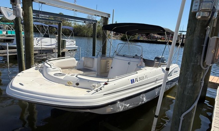 8 Hour Hurricane Deck Boat Rental for up to 8 people - Belle Harbour Marina