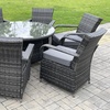 Image 3: Outdoor Rattan Garden Furniture Dining Set Table And Chair 