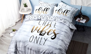 Slogan Reversible Duvet Set