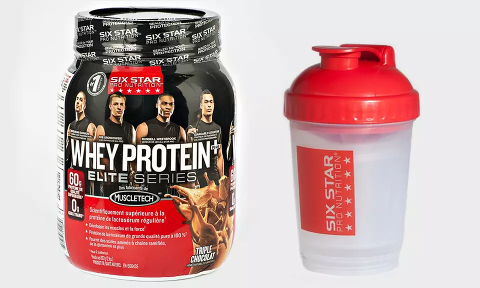 2lb. Tub of Six Star Elite Series Whey Protein Powder with Shaker Cup - Primary Image