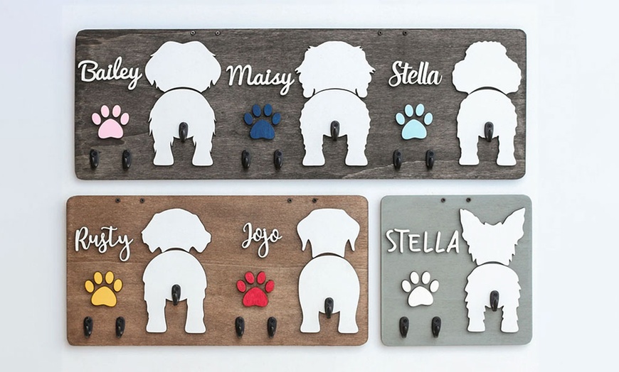 Image 2: Personalisiertes Schlüsselbrett aus Holz mit Namen in Design nach Wahl