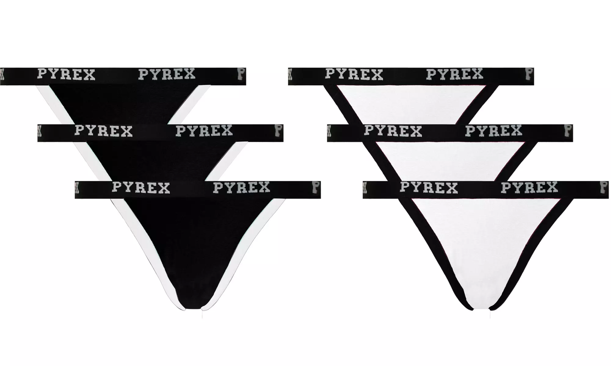 Pack di 3 o 6 tanga o perizoma in cotone bielastico Pyrex