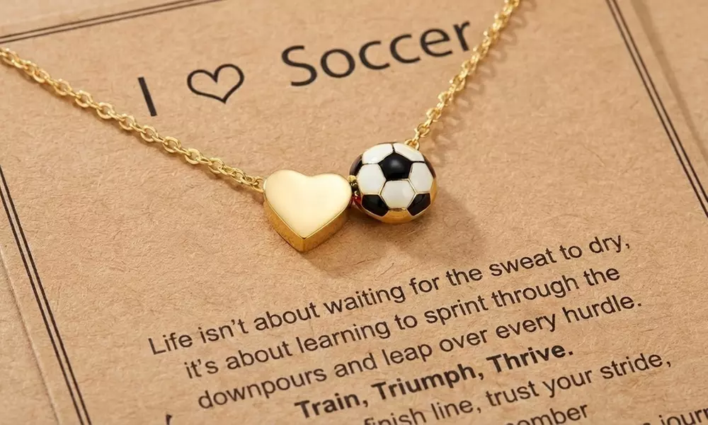 Fußball-inspiriertes Schmuck-Set aus 1 Halskette und 1 Armband