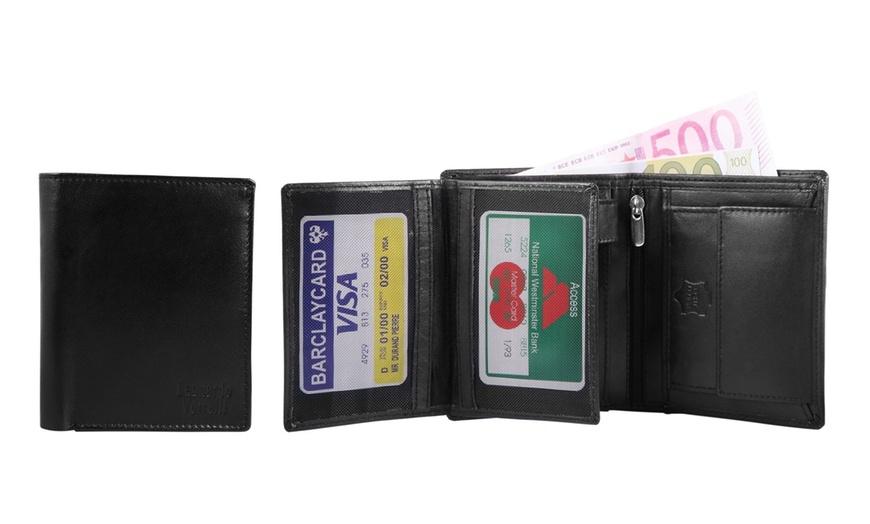 Image 5: Leonardo Verrelli Echtleder-Geldbeutel