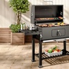 Image 1: Outdoor Garden Large-Capacity Trolley BBQ Grill
