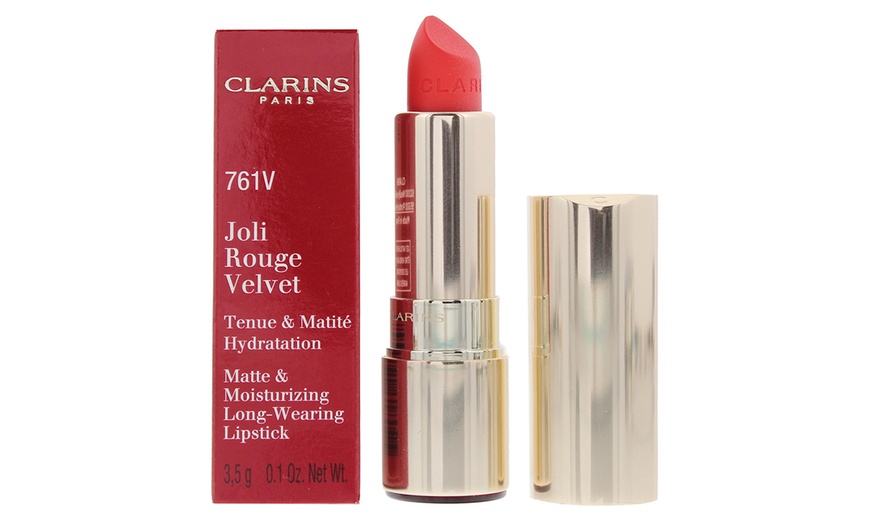 Image 2: Clarins Joli Rouge Velvet Matte Moisturising Long-Wear Lipstick
