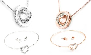 Three-Piece Jewellery Set Made with Crystals from Swarovski®