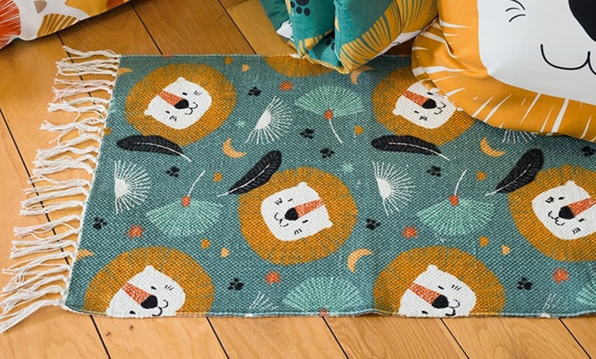 Image 2: Kids' Cotton Floor Rug and Mattress Set