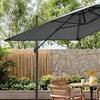 Image 3: Large Square Canopy Rotating Outdoor Cantilever Parasol