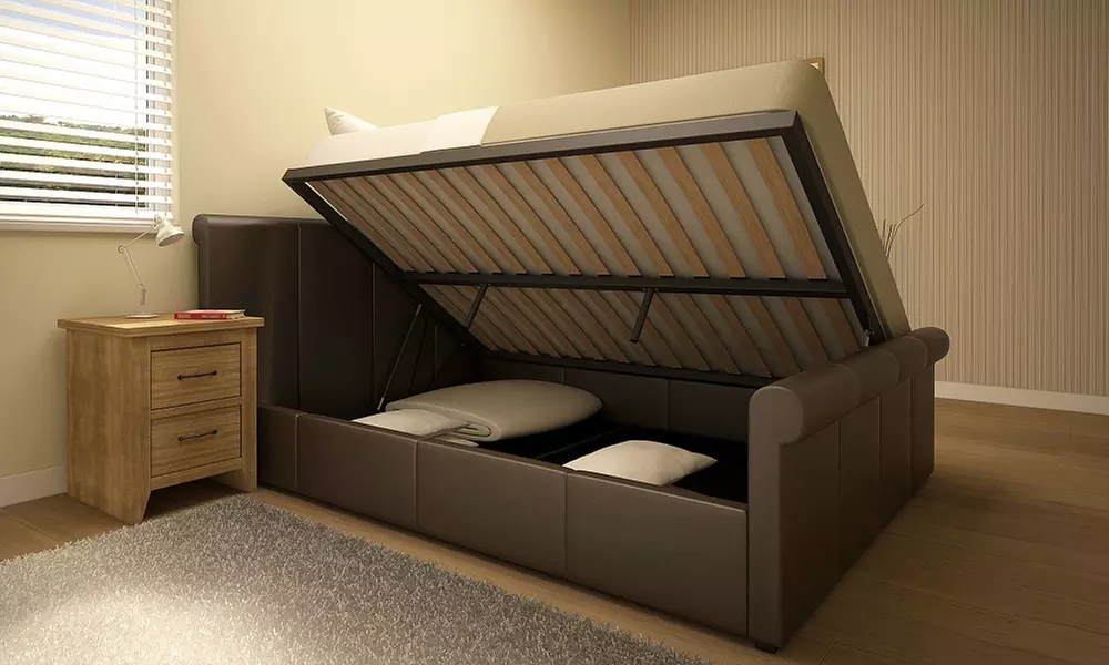 Side Lift Ottoman Storage Sleigh Bed (from £189.98) Plus Mattress (from £299.99) With Free Delivery (Up to 53% Off) - Primary Image