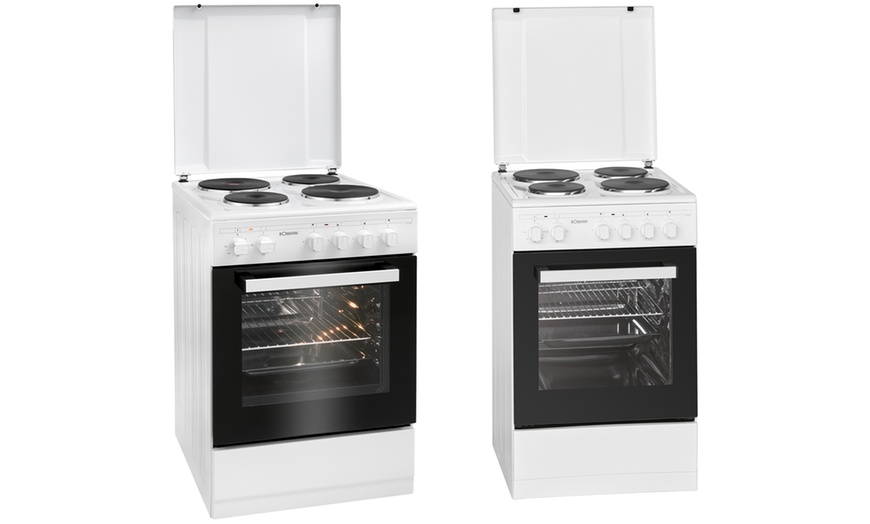 Image 1: Cuisinière électrique blanche 4 plaques et four de 48 L Bomann 