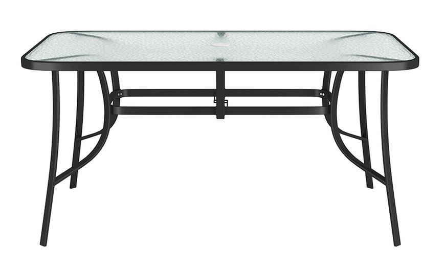 Image 15: Outdoor Rippled Tempered Glass Coffee Table with 4 Styles