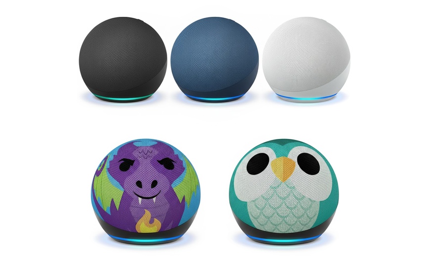 Image 1: New Amazon Echo Dot (5th Gen) Smart Speaker - Improved Audio, Alexa Voice Control