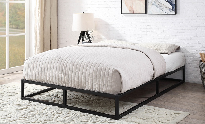 Image 3: Metal Low Platform Bed Frame