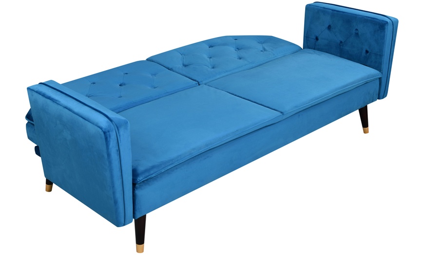 Image 7: Malmo Plush Velvet Sofa Bed