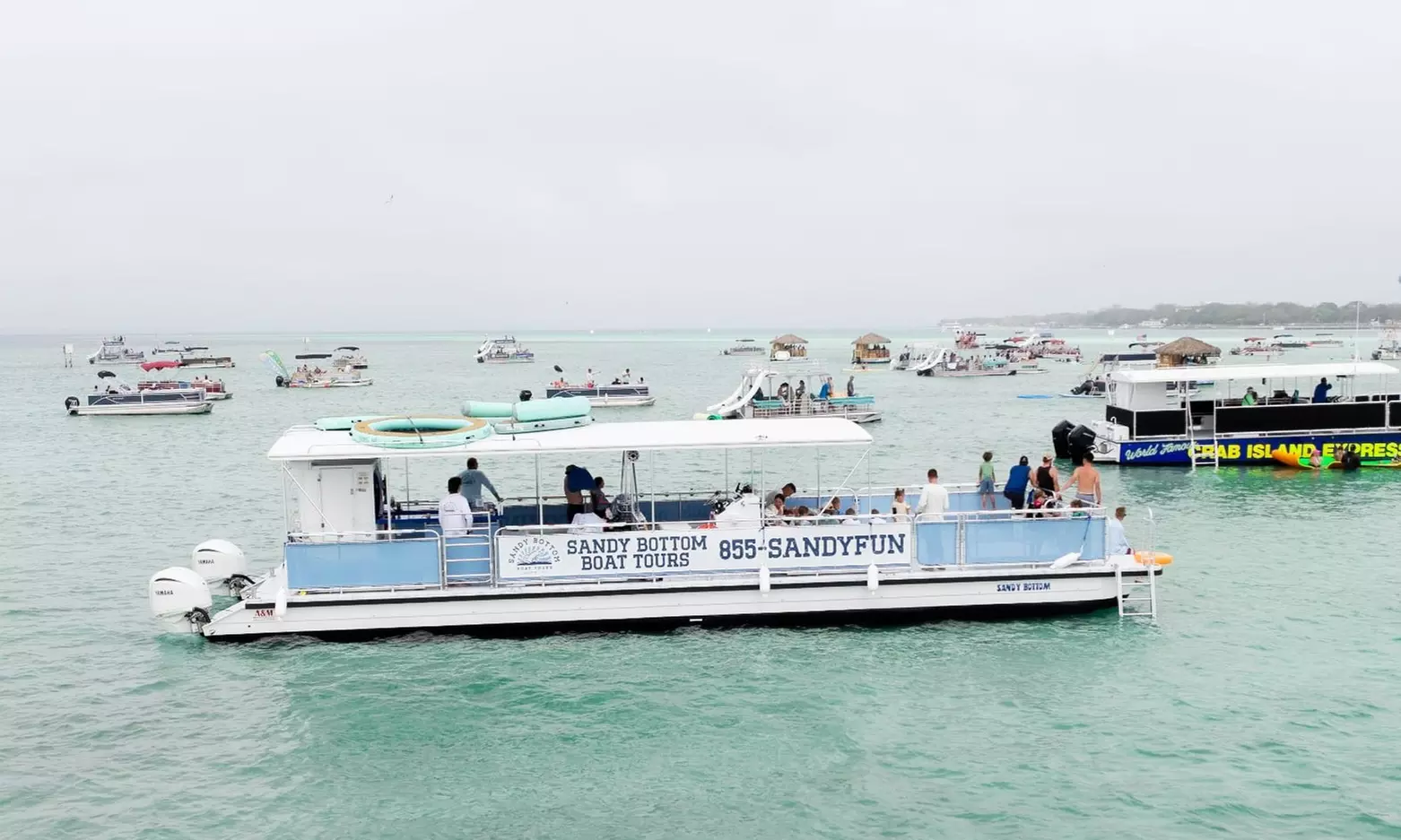 Join Crab Island Excursion, Sunset Dolphin Tour, or Fireworks Cruise