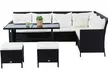 Outsunny 8 Seater Rattan Effect Garden Dining Set with Table, Corner Sofa and 2 Stools - Image 6