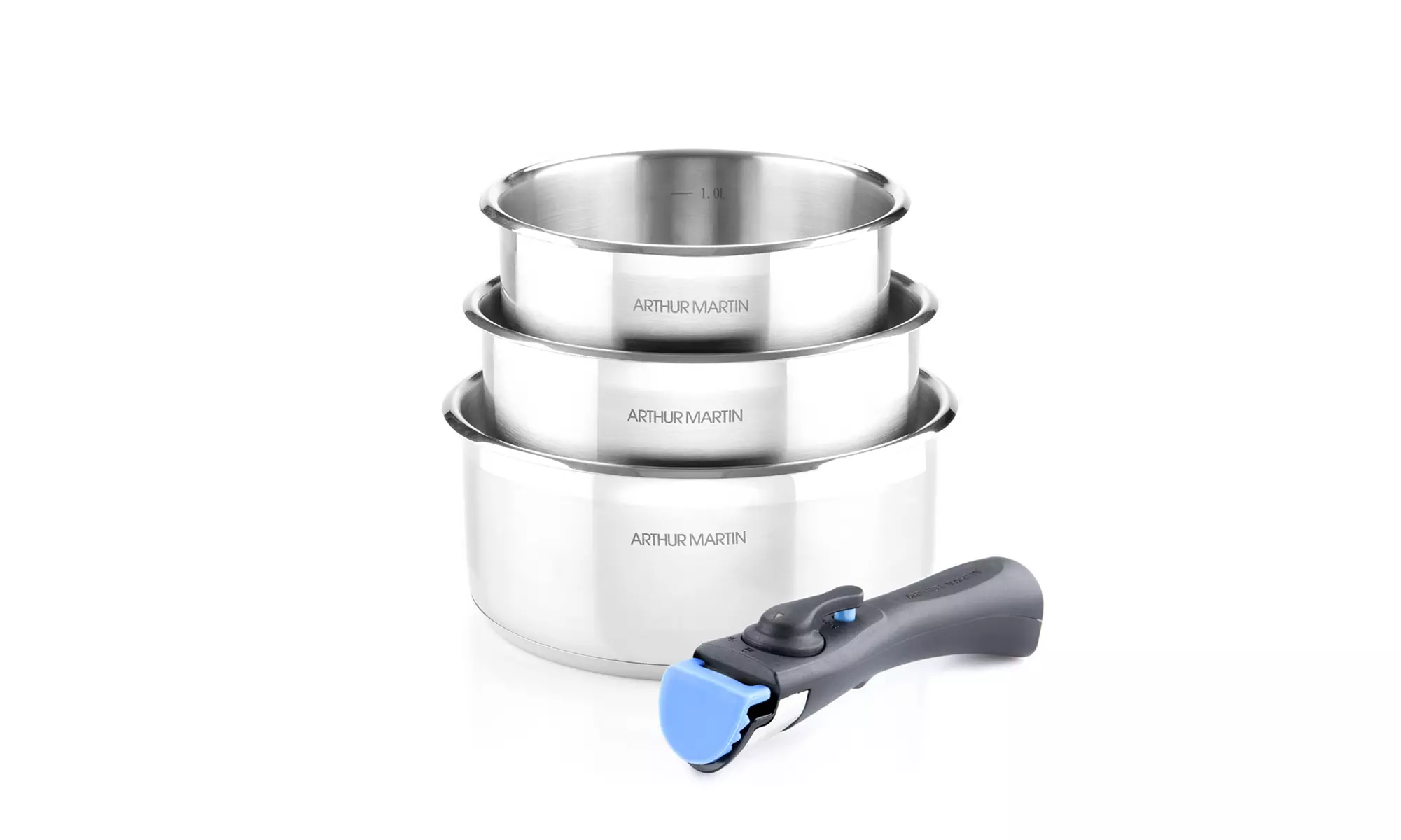Athur Martin Topf- und Pfannen-Set mit abnehmbaren Griffen