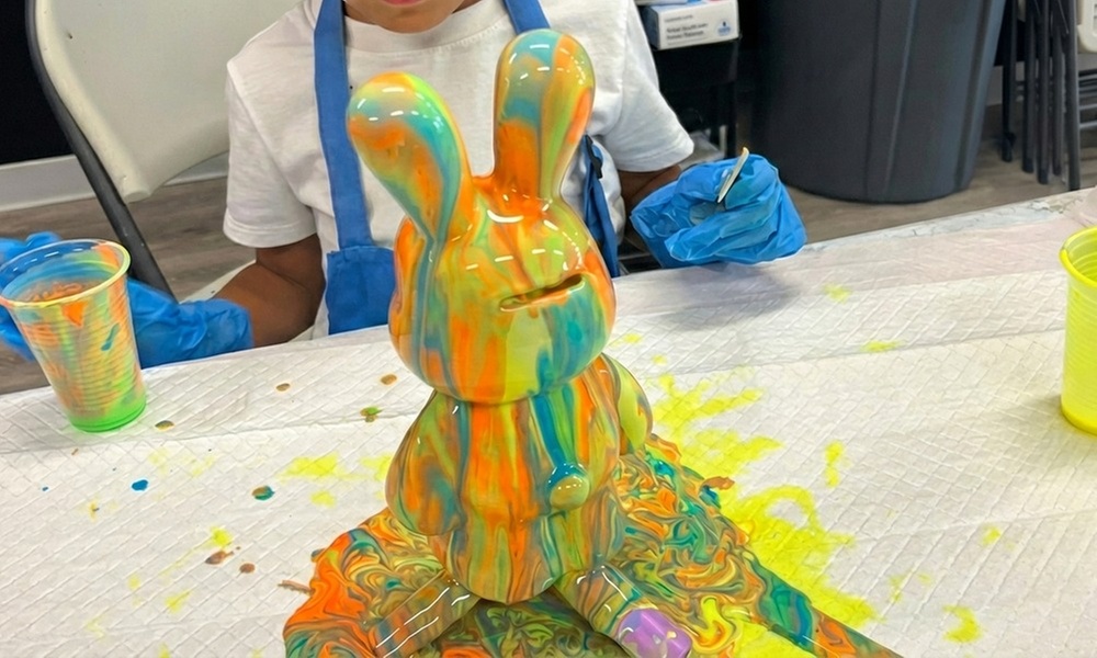 Enjoy One Hour Bunny Fluid Art For One, Two, Three, Four, Five or Six