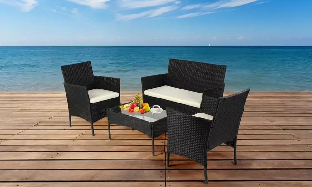 Four Seater Outdoor Garden Rattan Furniture Set