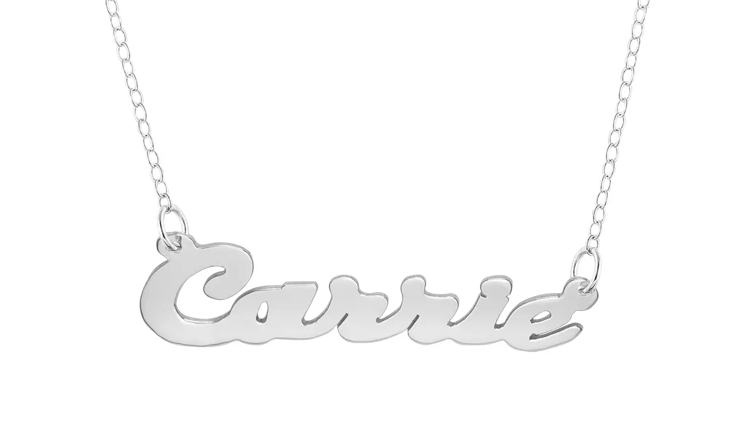 Silver- or Gold-Plated Personalized "Carrie" Design Name Necklace from MonogramHub (Up to 86% Off) - Second Medium