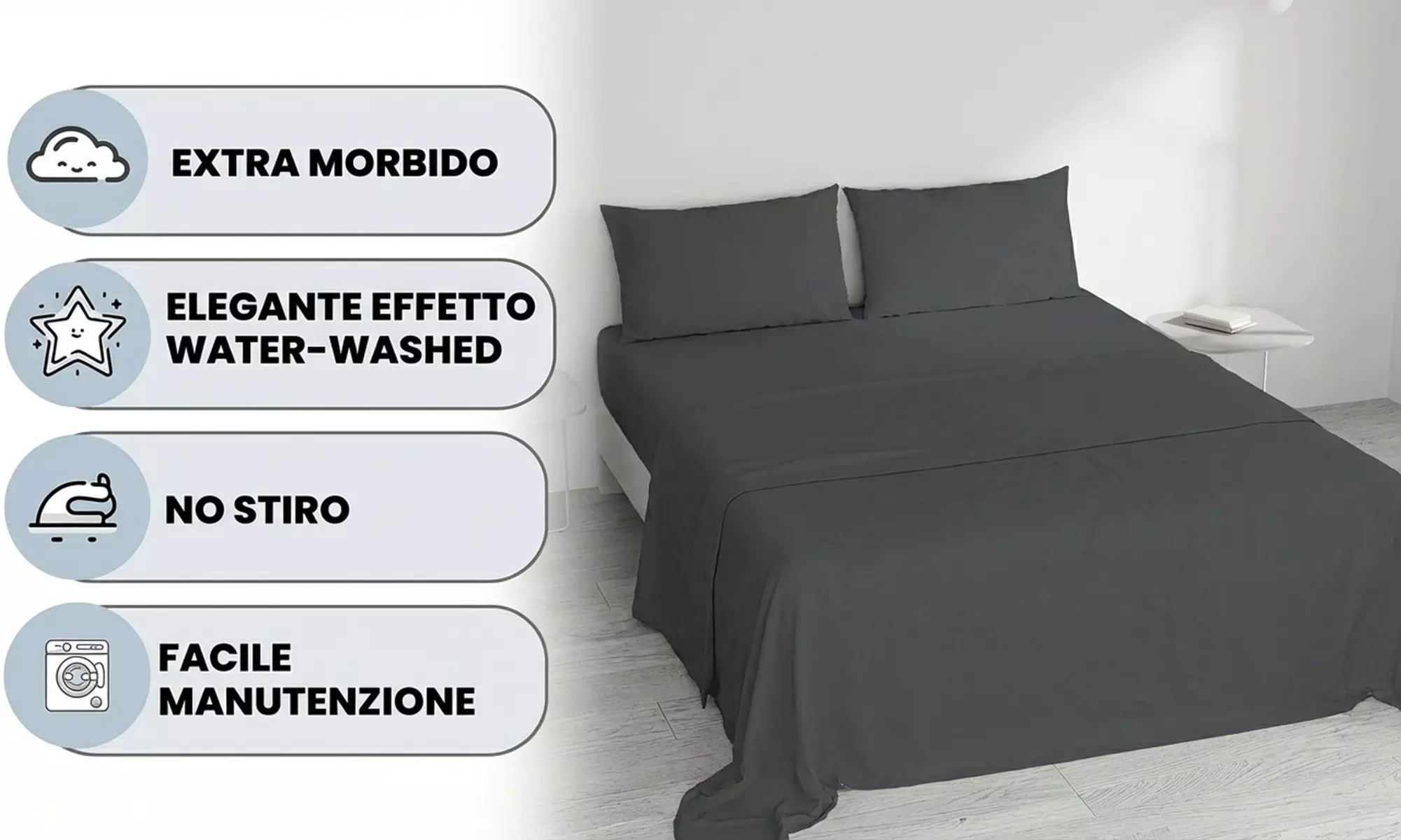 'Water Washed' beddengoedset voor tweepersoonsbed