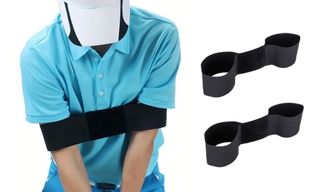 Golf Training Aid Strap Motion Correction Belt Arm Swing Band For Golf Beginner Black
