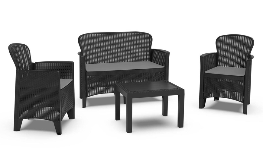 Image 2: Tuinset met rotan meubels inclusief kussens