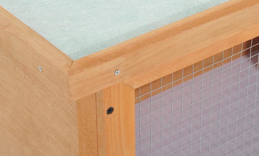 Image 10: Pawhut Outdoor Wooden Rabbit Hutch Collection