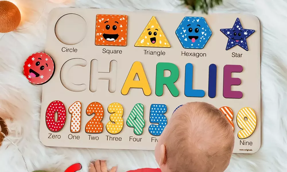 Personalisiertes Namensbrett aus Holz