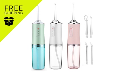 Electric Cordless Water Flosser with Four Nozzles - Green; Free Shipping