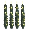 Image 4: 4-Pack of Christmas Tree Flameless Taper Candles with Remote Timer