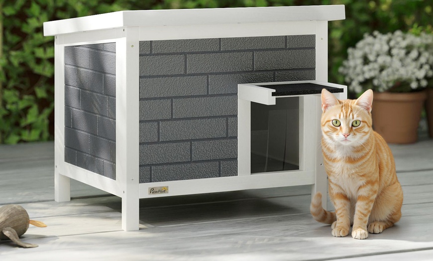 Image 4: Pawhut Insulated Outdoor Cat House 
