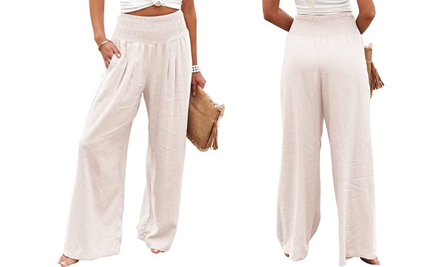 Image 9: 1x oder 2x Lockere Leinenhose für Damen