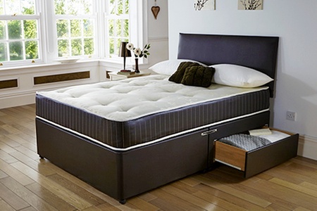 brown double divan bed