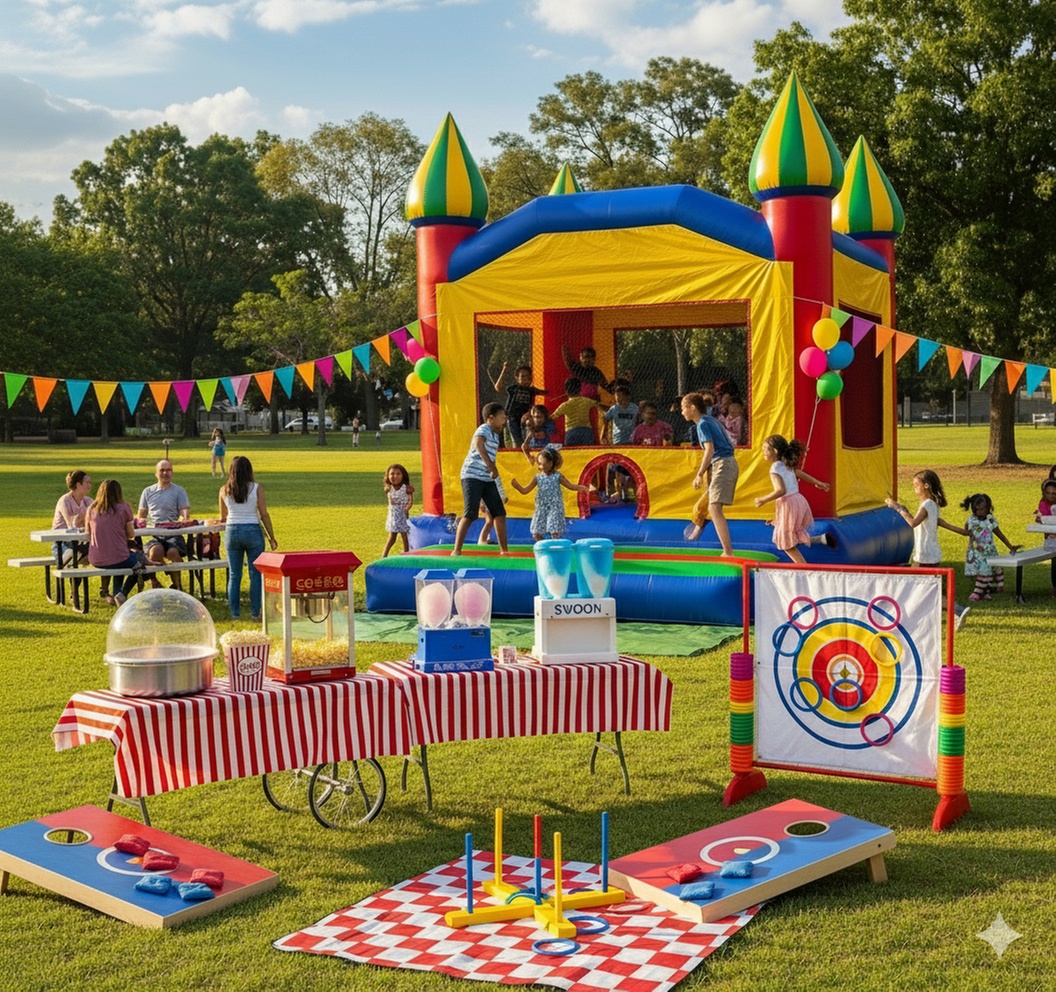 4 Day Rental for 1 Bounce House 1 Carnival Game or Concession Machine