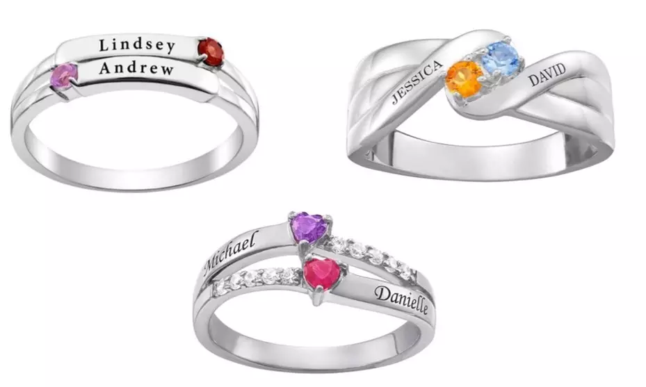 Customizable Couples Jewelry with Names or Birthstones