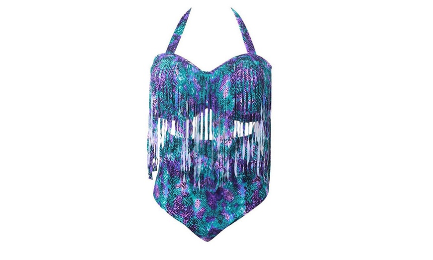 Image 2: Plus Size Fringe Bikini