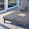 Image 1: Outsunny Double Rattan-Effect Sun Lounger