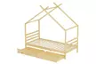 Lit cabane Bambino en bois, sommier inclus, avec 2 tiroirs de rangement, matelas en option, livraison offerte - Second Medium