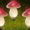 Image 10: Set of Three or Six Warm White Solar Mushroom Outdoor Garden Lights 