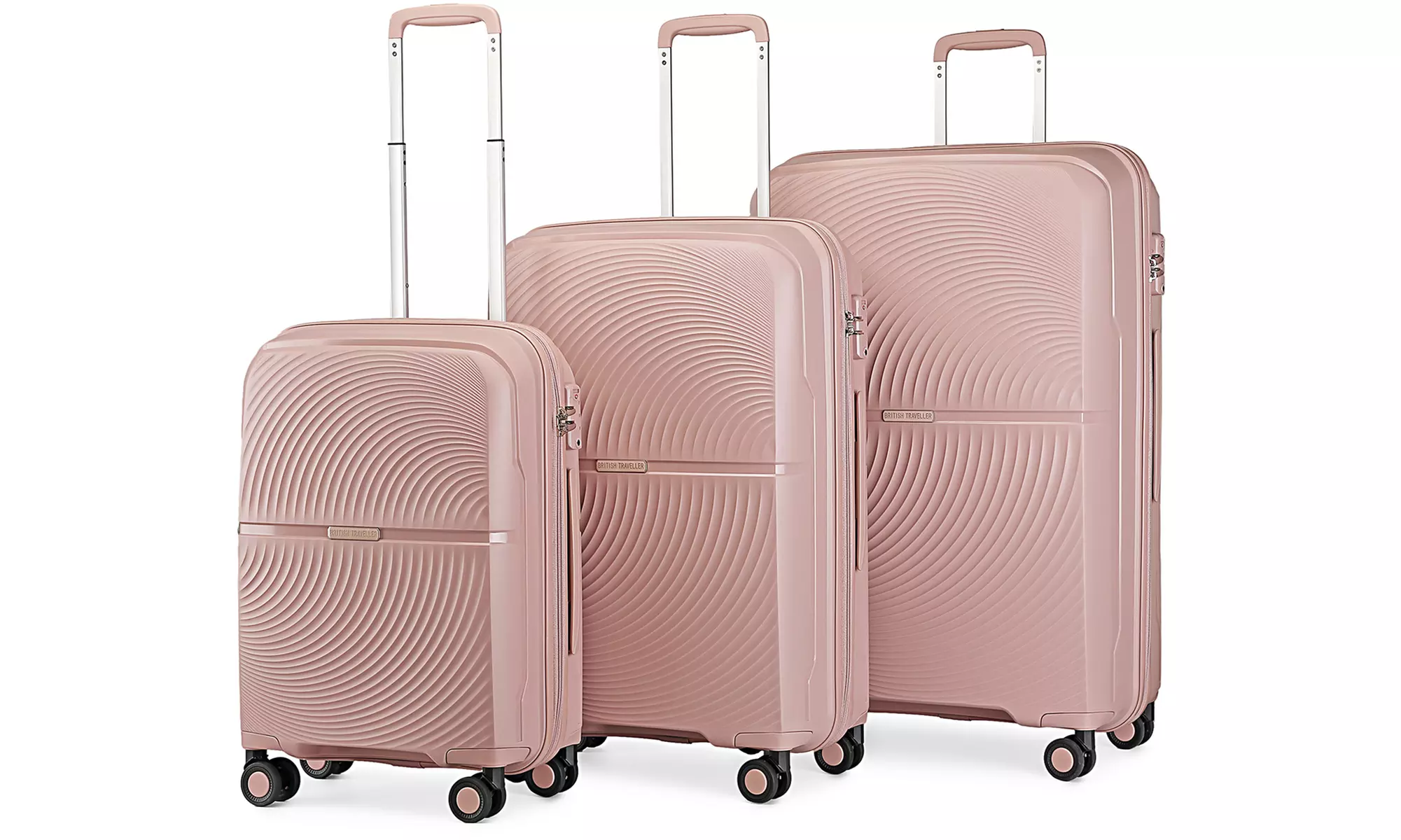 Maleta de ruedas rígida British Traveller con diseño ondulado