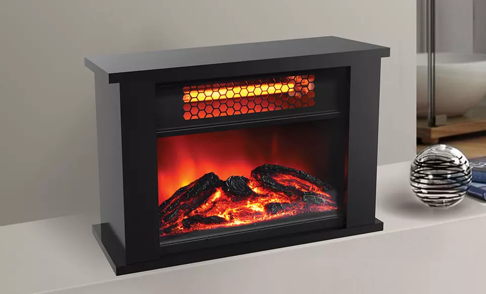 LifeSmart Lifezone Infrared Quartz 14" Mini Fireplace Heater  - Primary Image