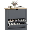 Image 3: HomCom 12-Pair Shoe Storage Cabinet 