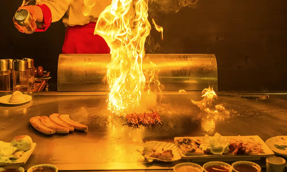 Interactive Japanese Cuisine at Kobe Teppan & Sushi (Up to 43% Off). Two Options Available. - Primary Image